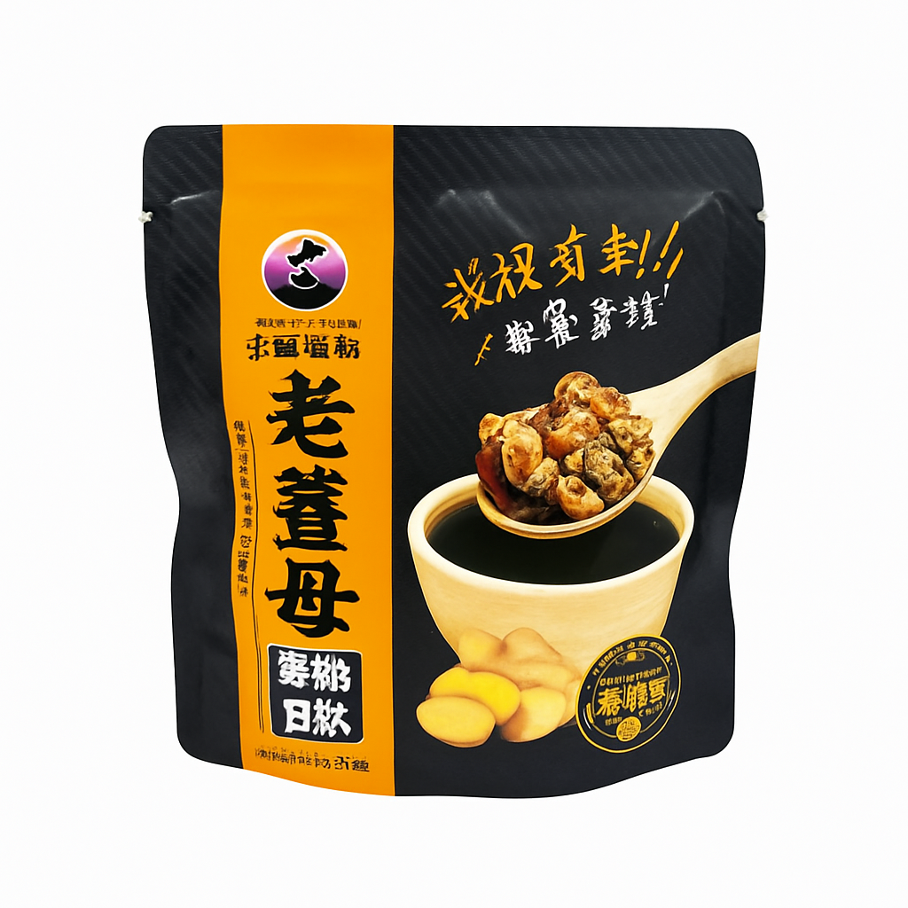 Mei Wei: Cubo de Açúcar Mascavo com Gengibre(老薑母黑糖)- Tai Yang 150g - Embalagem em Fundo Branco