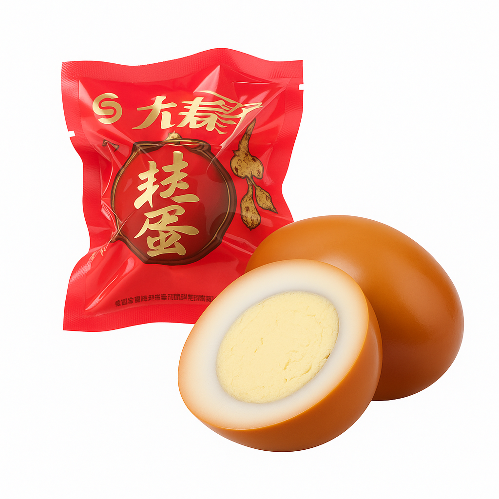 Mei Wei: Ovo Cozido Temperado(大欢喜红蛋)- Guosheng 36g - Embalagem em Fundo Branco