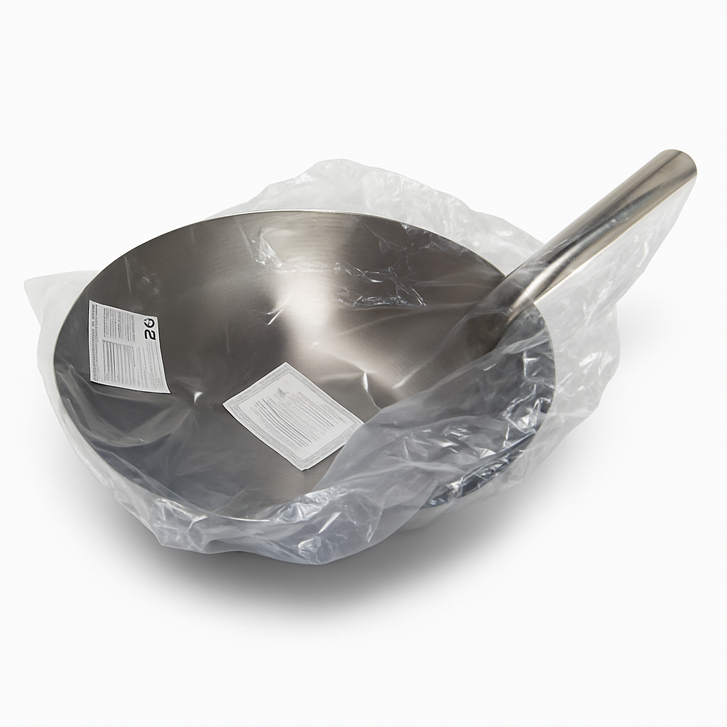 Mei Wei: Wok Profissional com Cabo(餐馆用炒锅)- 37cm - Embalagem em Fundo Branco