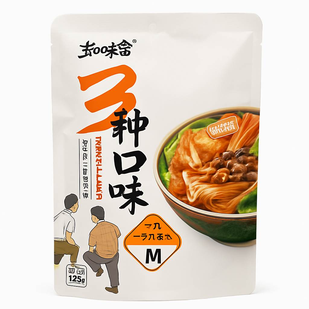 Mei Wei: Macarrão Instantâneo Sabor Batata com Caracol (土豆螺蛳粉) - Zhiweike 143g - Embalagem em Fundo Branco