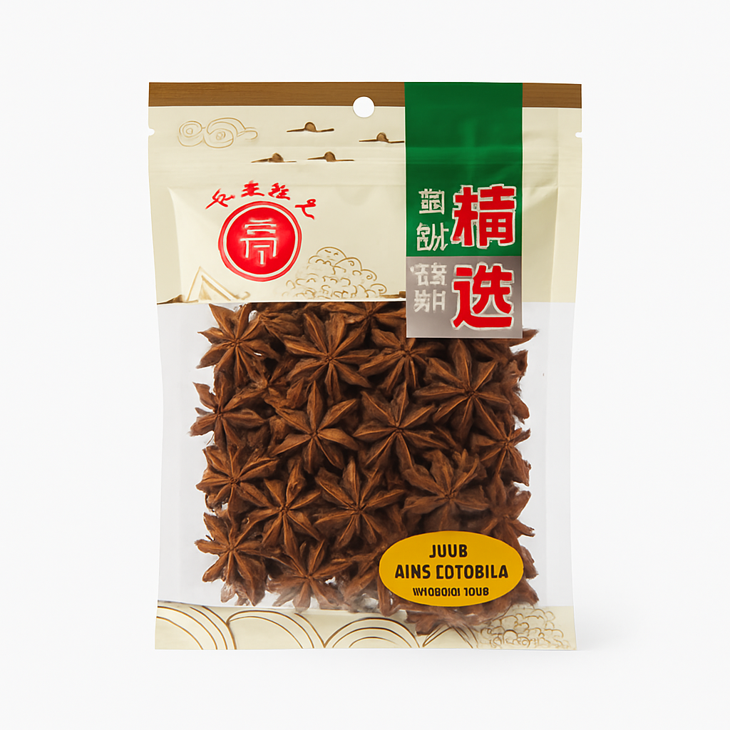 Mei Wei: Anis Estrelado(八角)- 100g - Embalagem em Fundo Branco