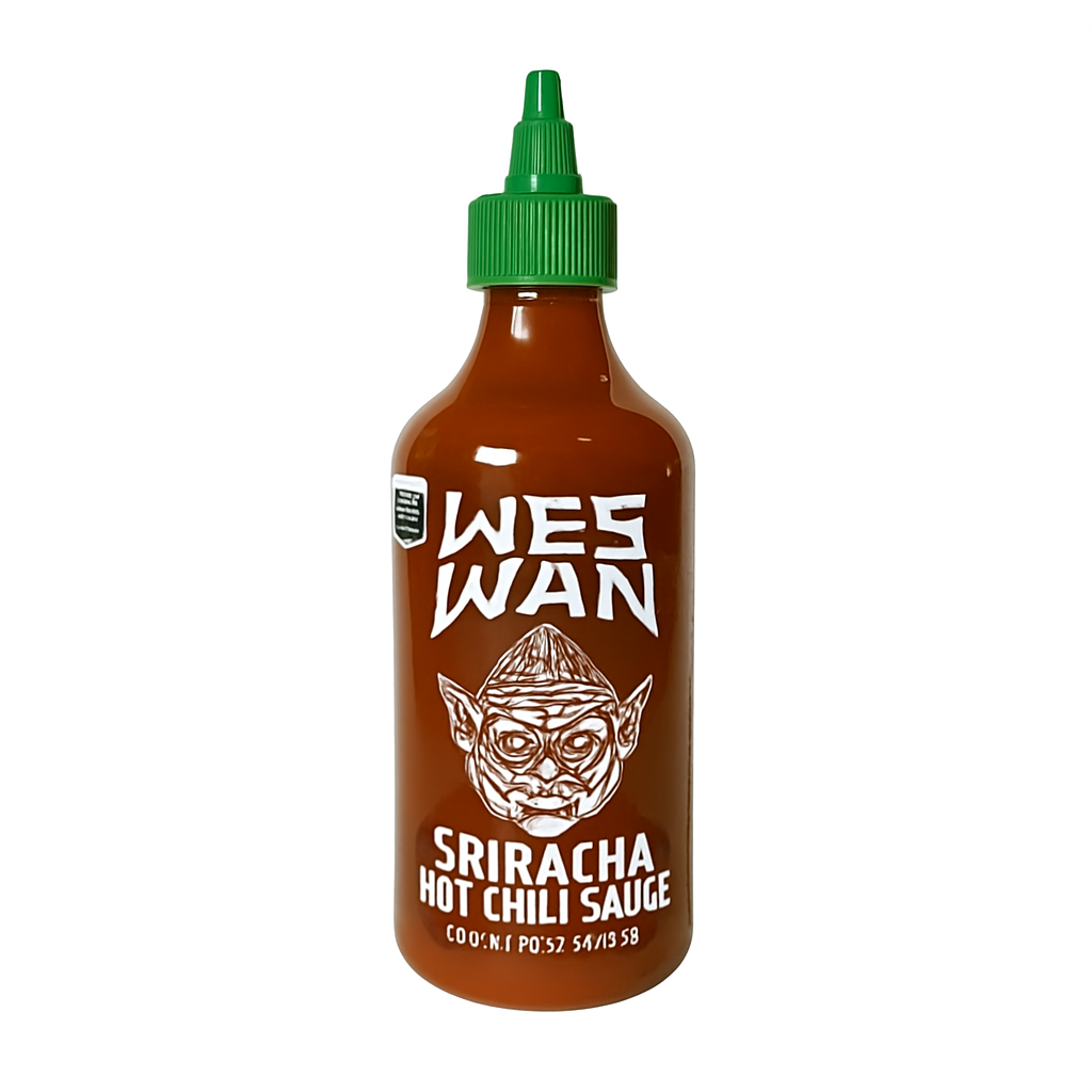 Mei Wei: Molho de Pimenta Sriracha(スリラチャ)- Pantai 435ml - Embalagem em Fundo Branco