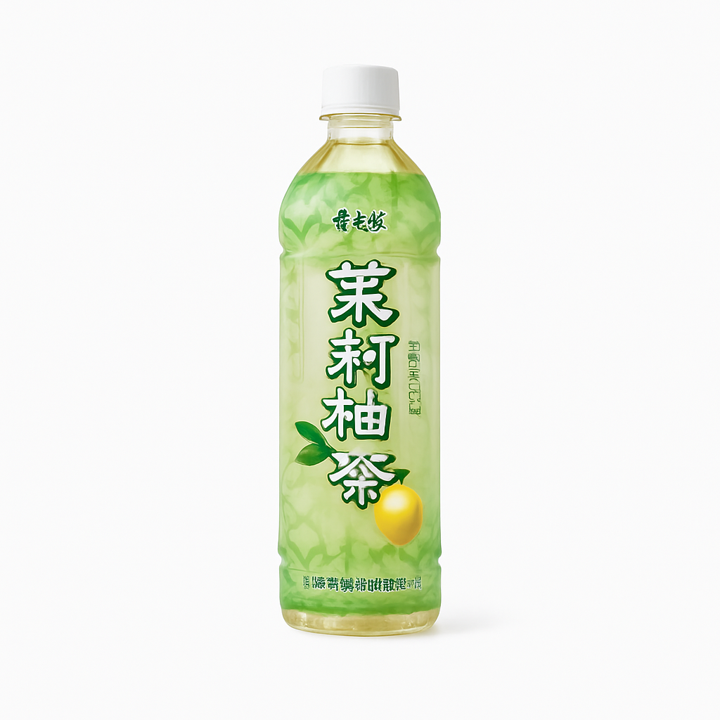 Mei Wei: Chá de Jasmim com Toranja(茉莉柚茶)- Kang Shi Fu 500ml - Embalagem em Fundo Branco