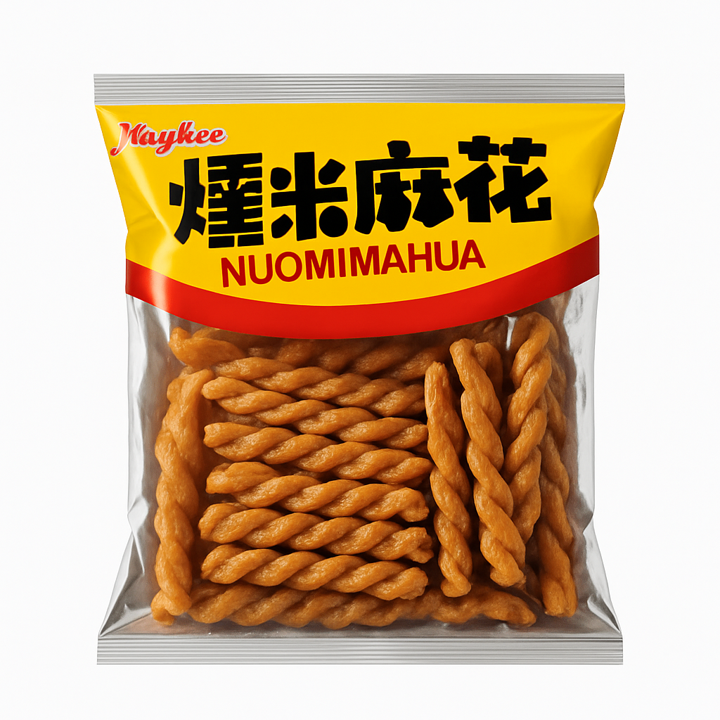 Mei Wei: Bolinho de Arroz Glutinoso Trançado(糯米麻花)- Youyike 120g - Embalagem em Fundo Branco