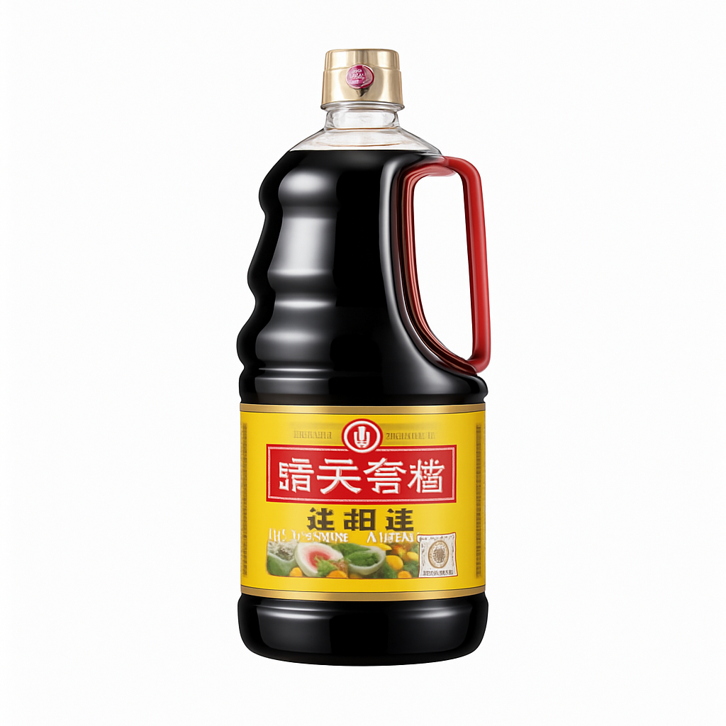 Mei Wei: Molho de Soja Escuro Premium com Cogumelo Shiitake(海天特级草菇老抽)- Haitian 1.75L - Embalagem em Fundo Branco