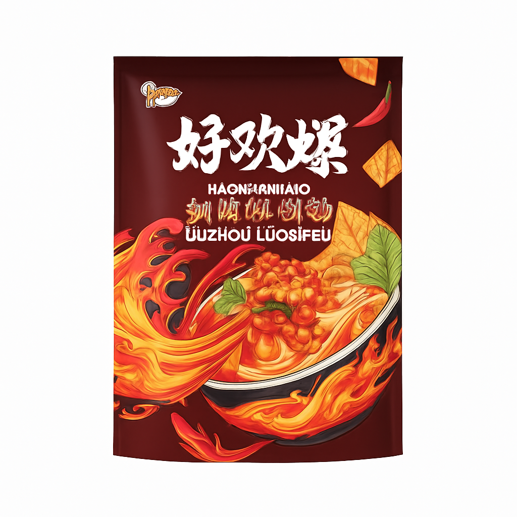 Mei Wei: Macarrão Instantâneo Luosifen(好欢螺柳州螺蛳粉)- Sabor Mala Picante 247g - Embalagem em Fundo Branco