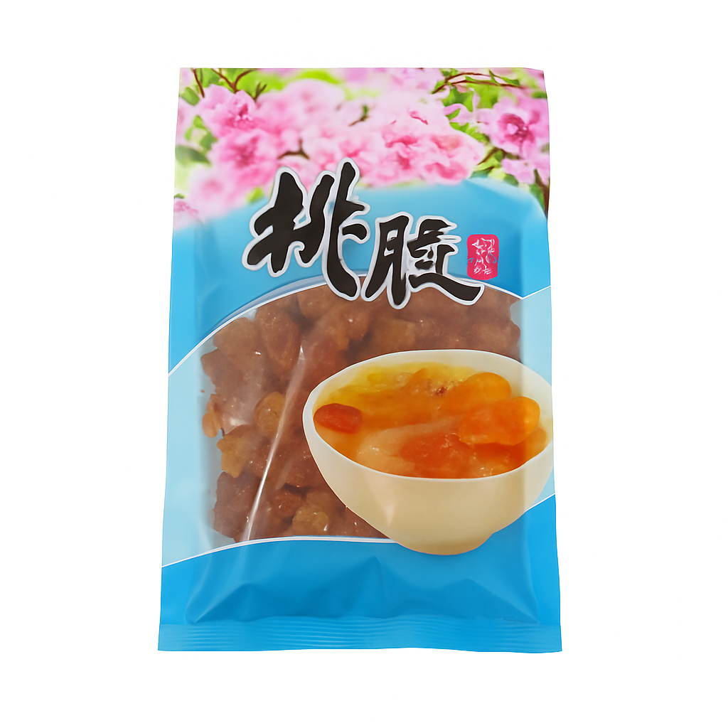 Mei Wei: Goma de Pêssego(桃胶)- Yangyanji 250g - Embalagem em Fundo Branco