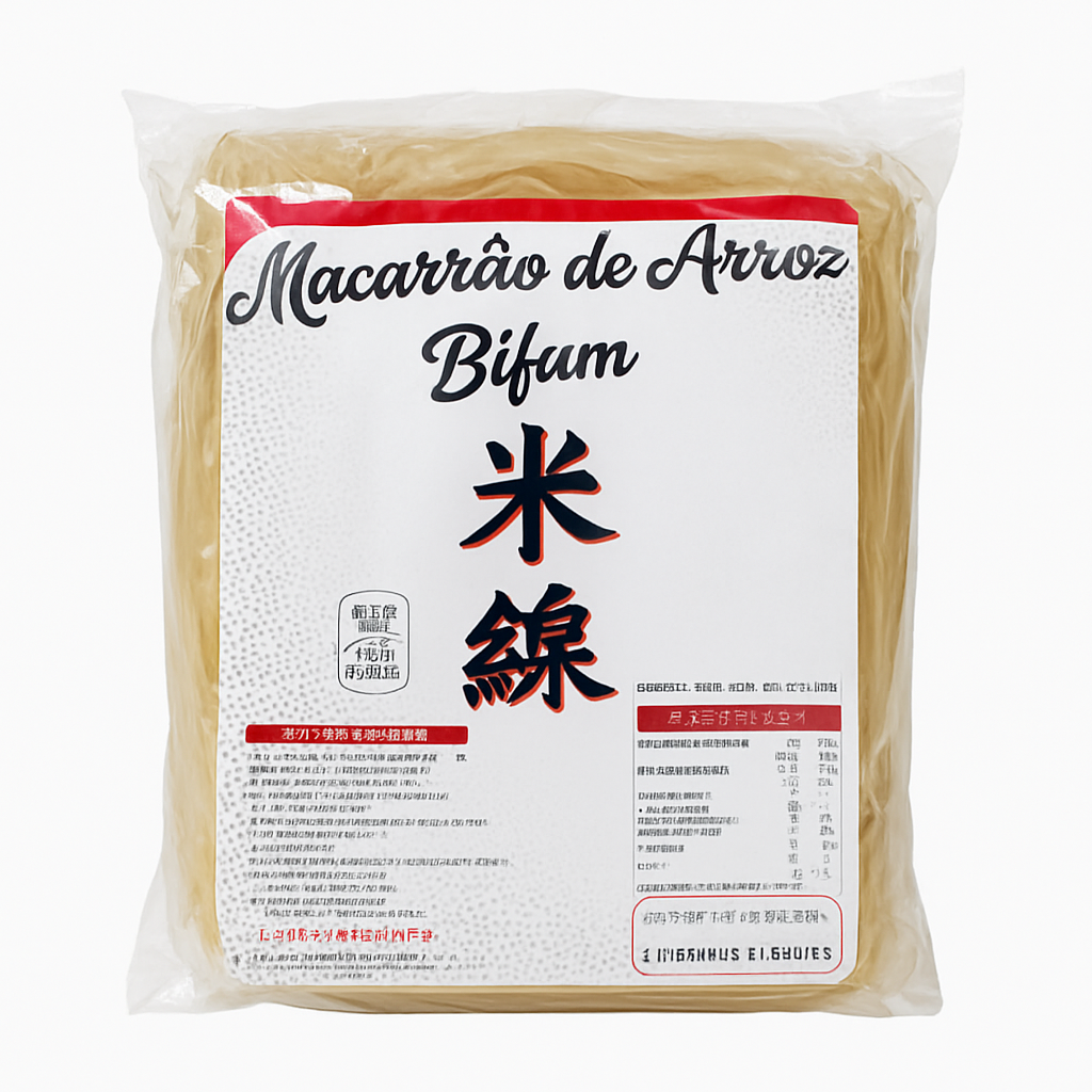 Mei Wei: Macarrão de Arroz Bifun(米線)- 500g - Embalagem em Fundo Branco