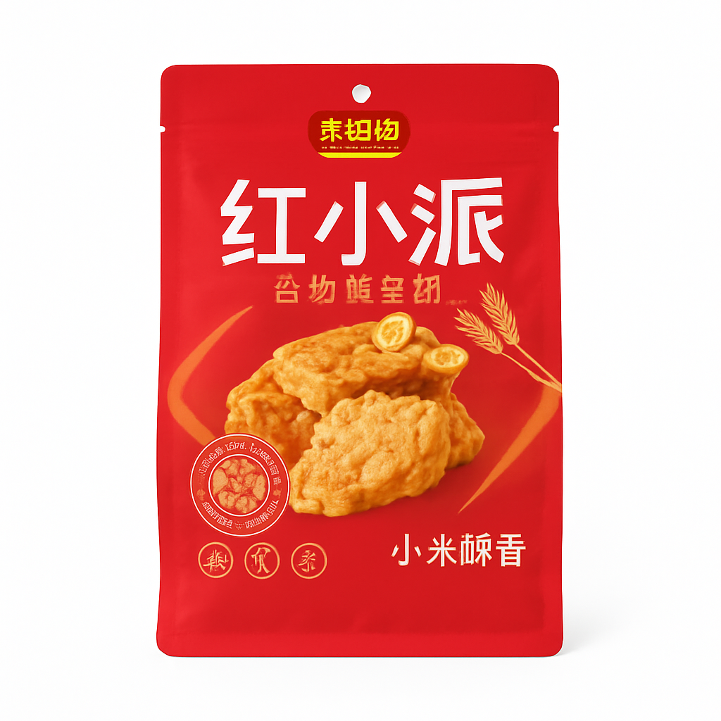 Mei Wei: Salgadinho de Amendoim Descascado(去皮红小派)- Haoxiangni 158g - Embalagem em Fundo Branco