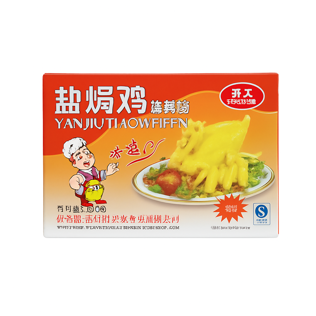 Mei Wei: Tempero para Frango Salgado(盐焗鸡调味粉)- Jiawen 200g - Embalagem em Fundo Branco