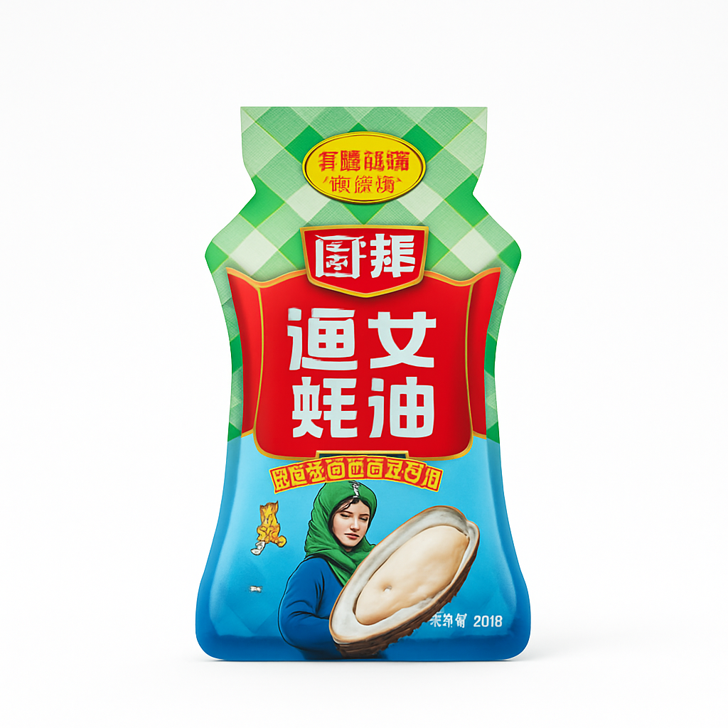 Mei Wei: Molho de Ostra Premium(厨邦金装渔女蚝油)- Chubang 255g - Embalagem em Fundo Branco