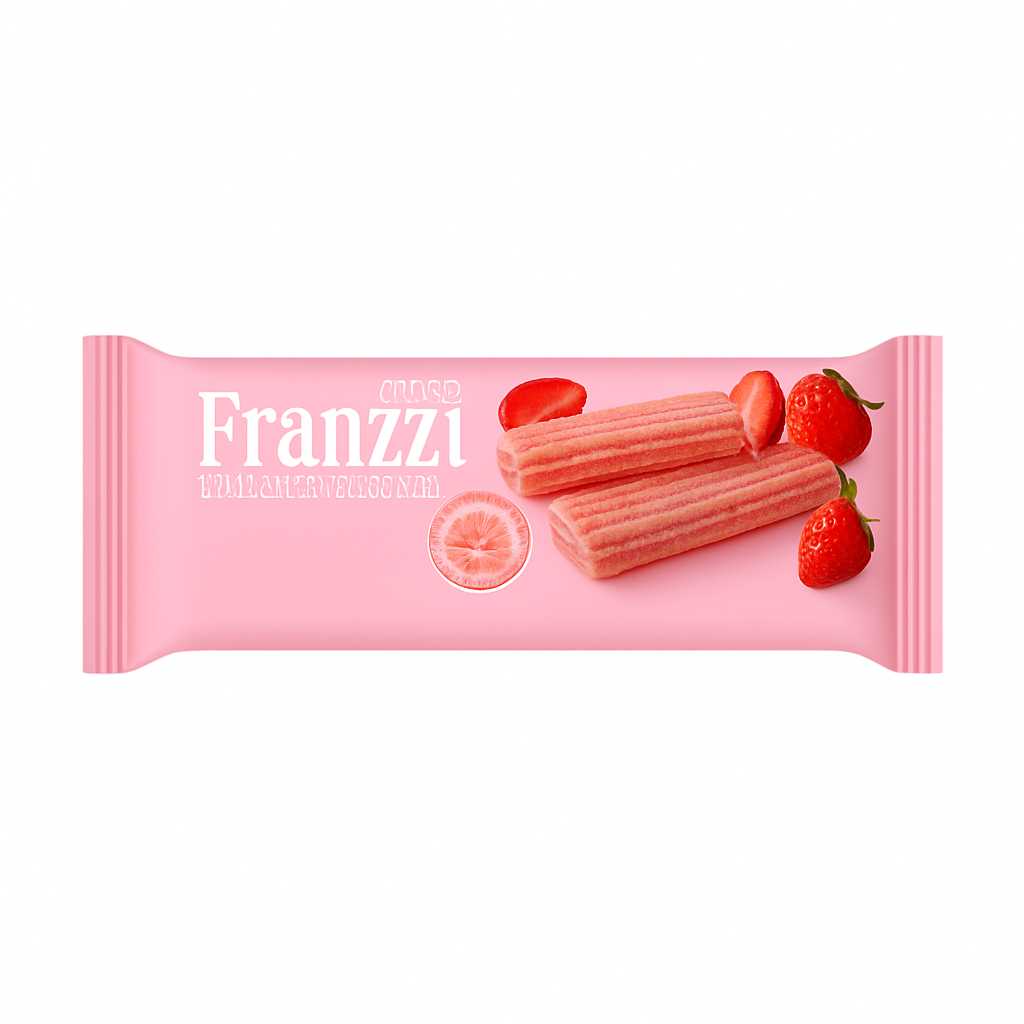 Mei Wei: Biscoito Recheado Red Velvet(法丽兹夹心曲奇)- Franzzi 70g - Embalagem em Fundo Branco
