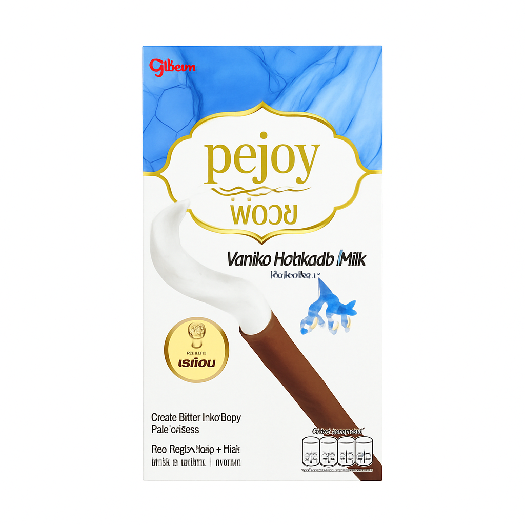 Mei Wei: Glico Pejoy Palitos de Biscoito com Recheio de Baunilha(ポッキー)- Glico 39g - Embalagem em Fundo Branco