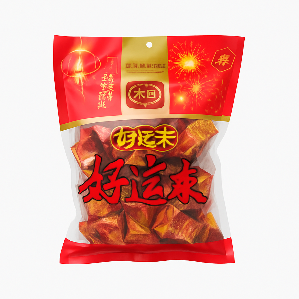 Mei Wei: Doce de Jujuba Premium(发财应子)- Dayou 363g - Embalagem em Fundo Branco