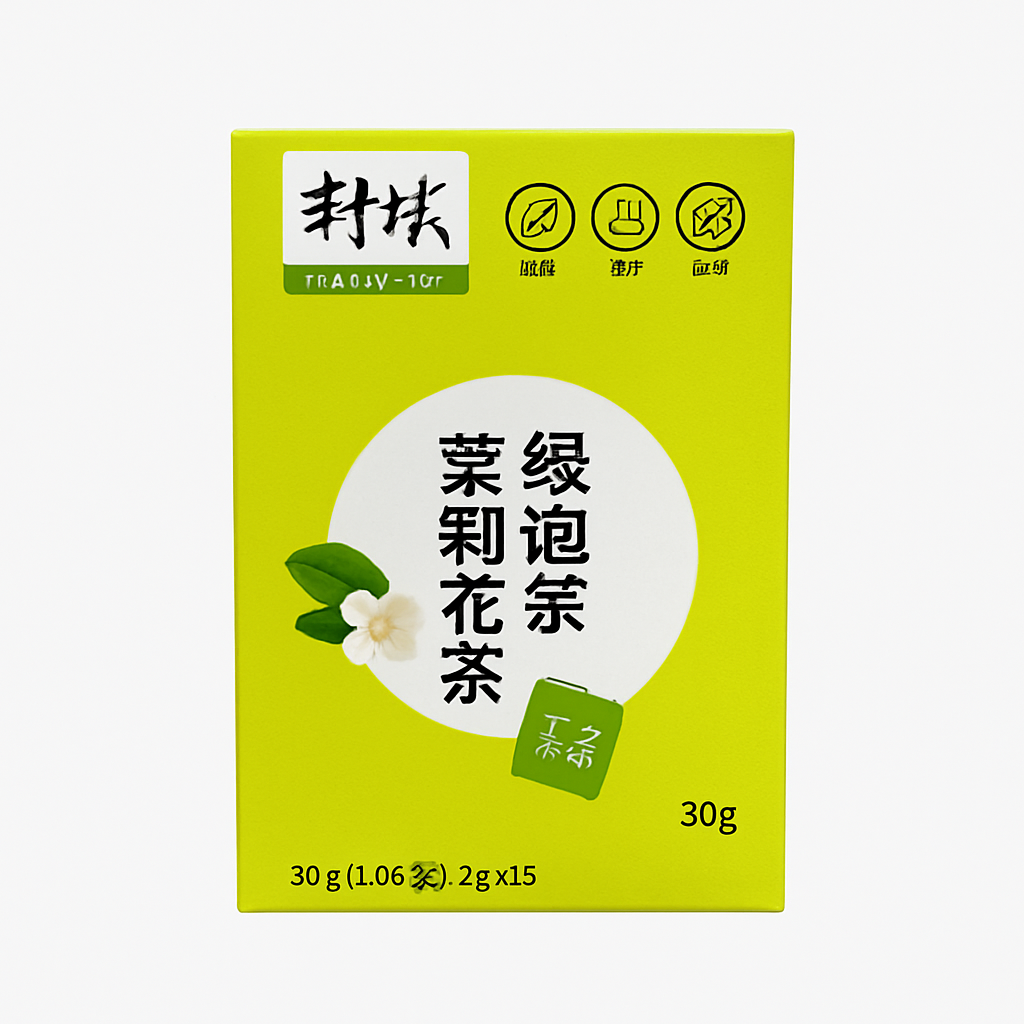 Mei Wei: Chá de Jasmim em Saquinhos(茉莉花茶)- Zhen Gongfu 40g - Embalagem em Fundo Branco