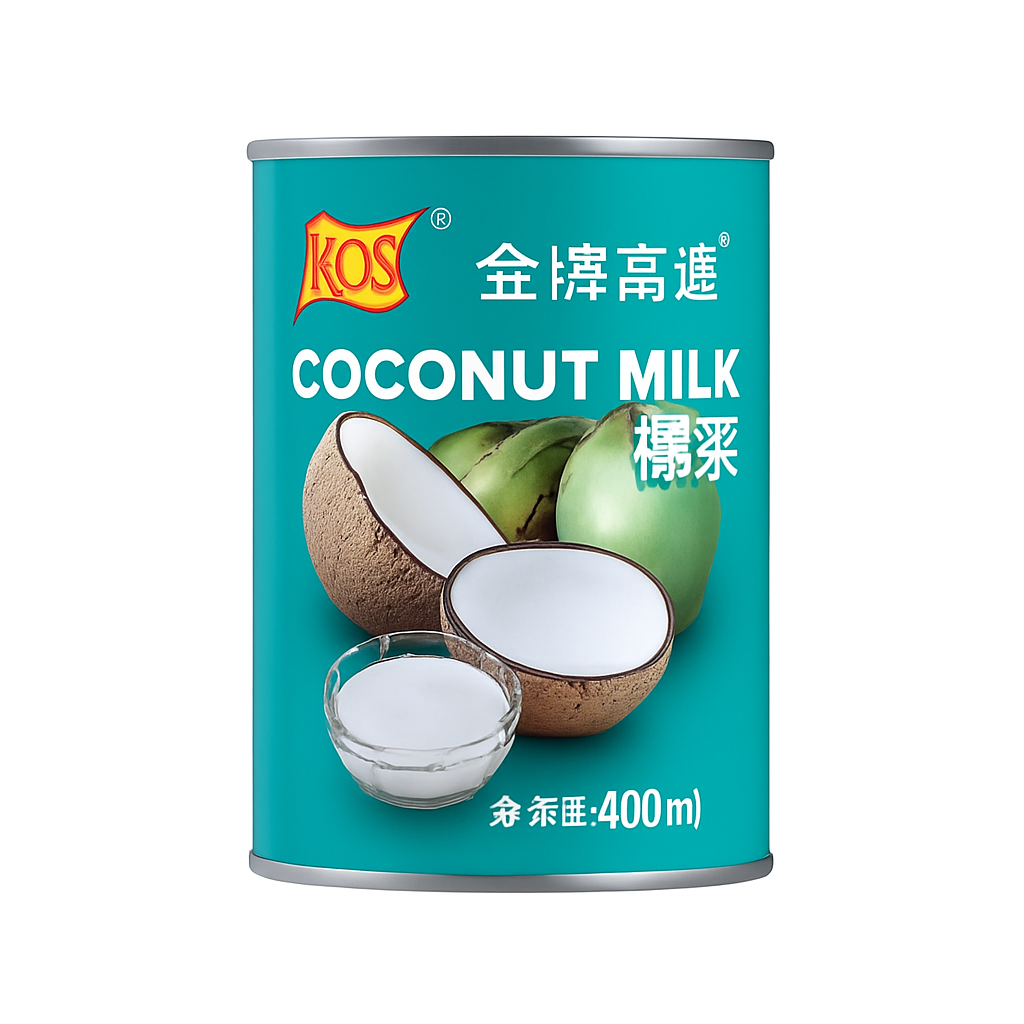 Mei Wei: Leite de Coco(椰浆)- KOS 400ml - Embalagem em Fundo Branco