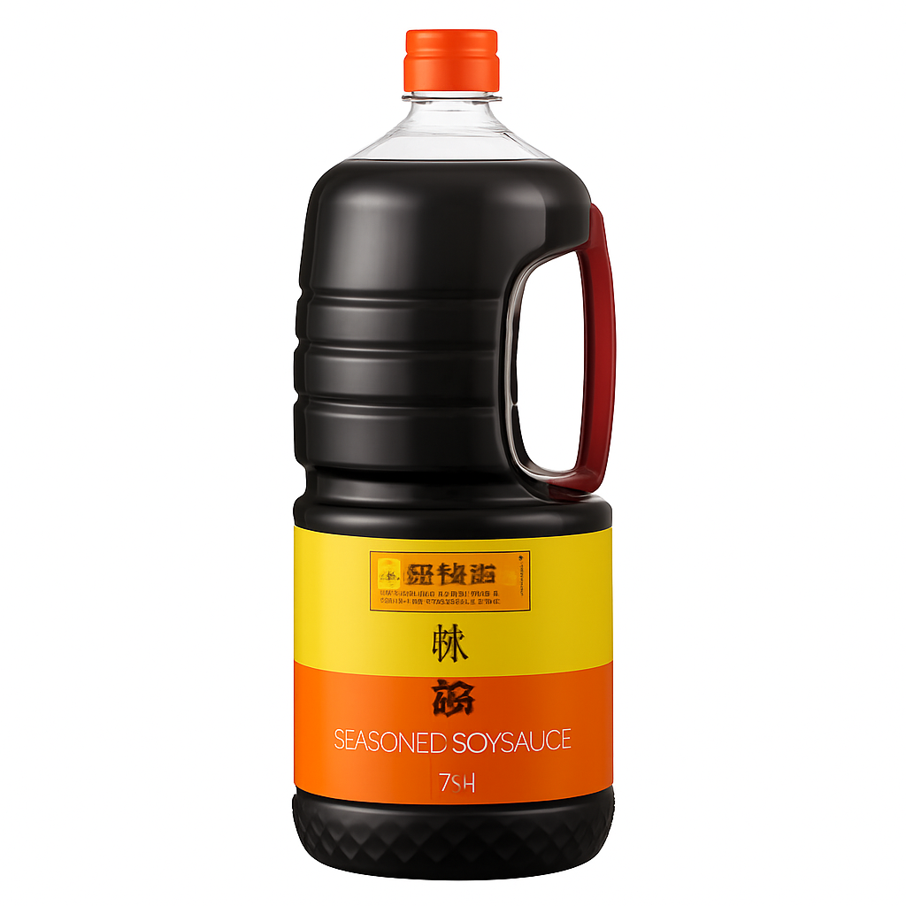 Mei Wei: Molho de Soja Premium Seasoned(味极鲜)- Lee Kum Kee 1.75L - Embalagem em Fundo Branco