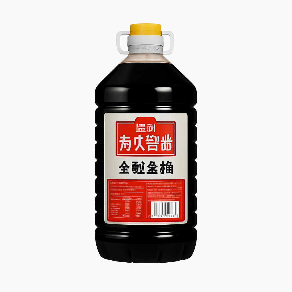 Mei Wei: Molho de Soja Premium(海天特级金标生抽)- Haitien 4,9L - Embalagem em Fundo Branco