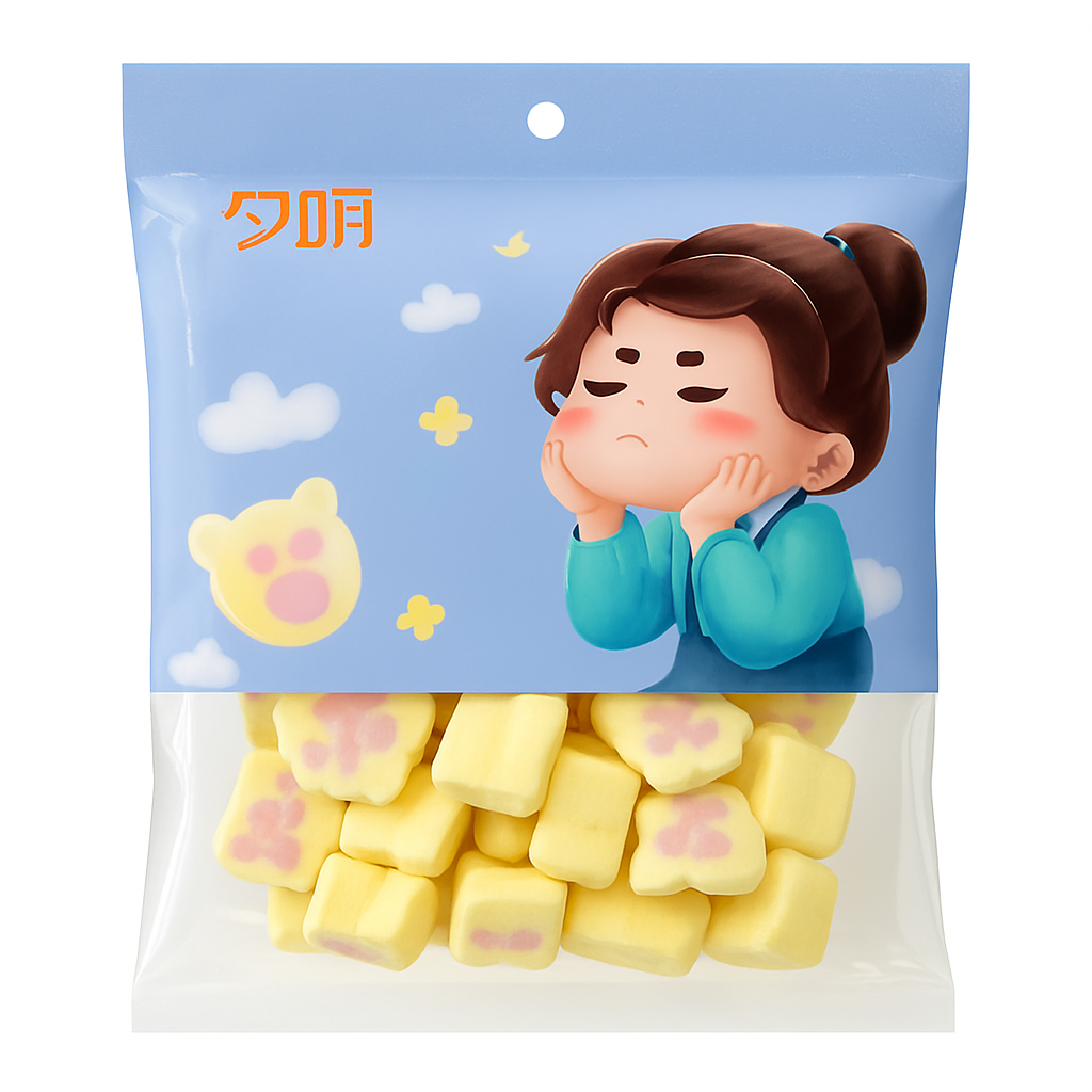 Mei Wei: Marshmallow de Urso Fofo(刁明小熊萌萌棉花糖)- 96g - Embalagem em Fundo Branco