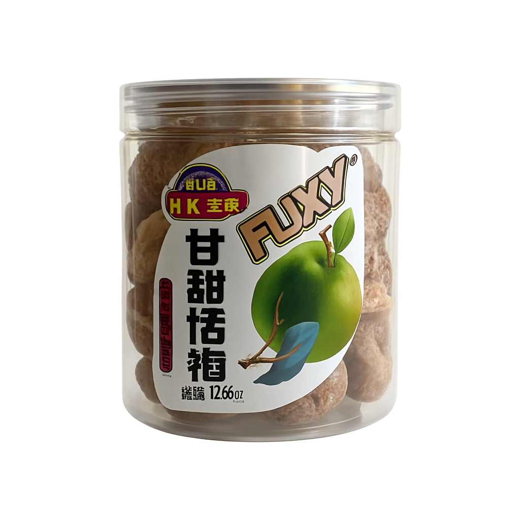Mei Wei: Ameixa Seca Doce(甘甜话梅)- H.K. 128g - Embalagem em Fundo Branco