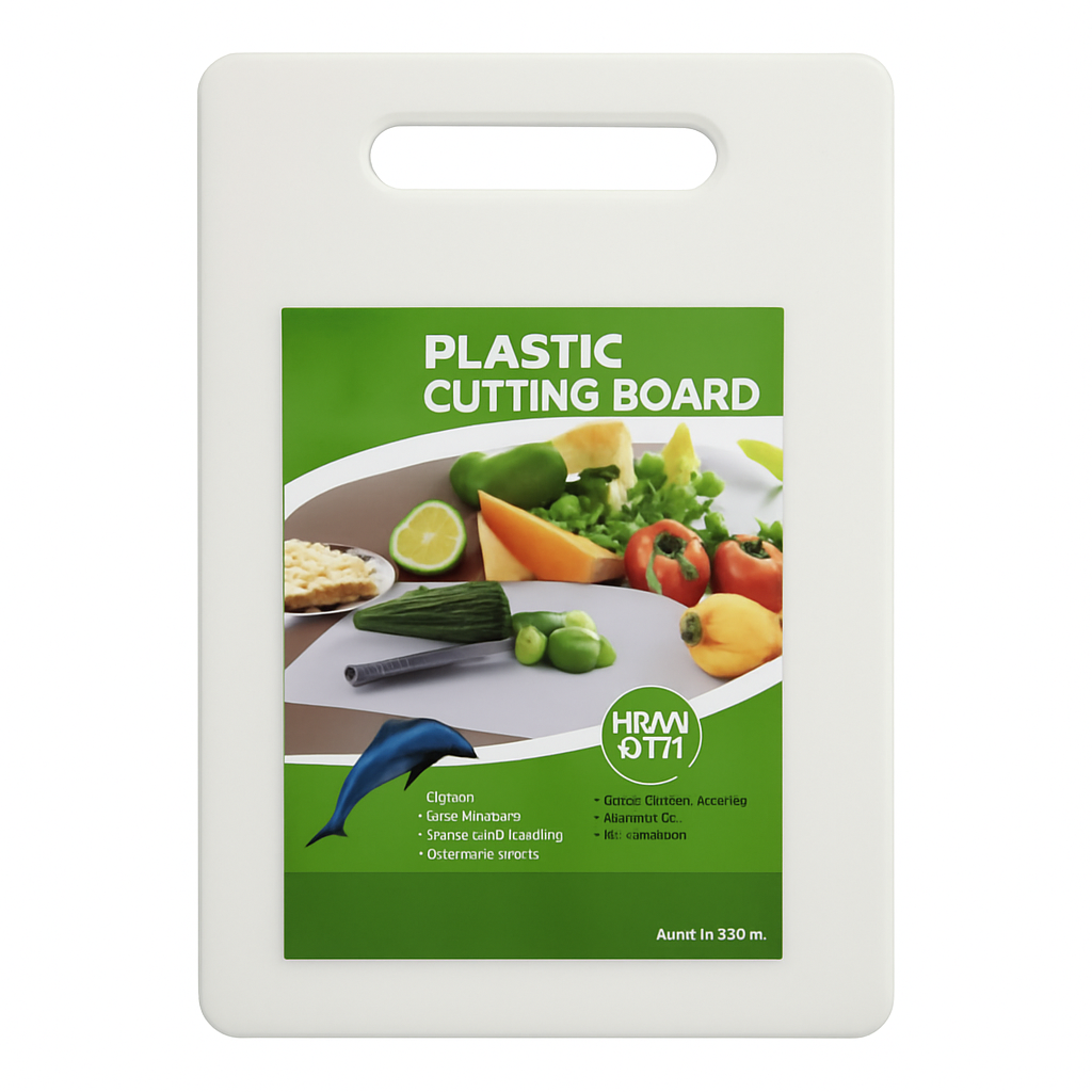 Mei Wei: Tábua de Corte de Plástico(塑料菜板)- Heavy Duty 43,5×27,5×0,9cm - Embalagem em Fundo Branco