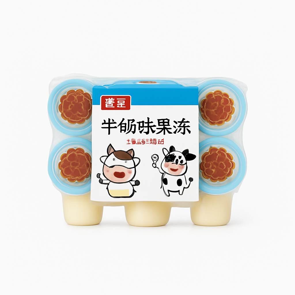 Mei Wei: Pudim de Leite(美乐津布丁果冻)- Melotea 400g - Embalagem em Fundo Branco