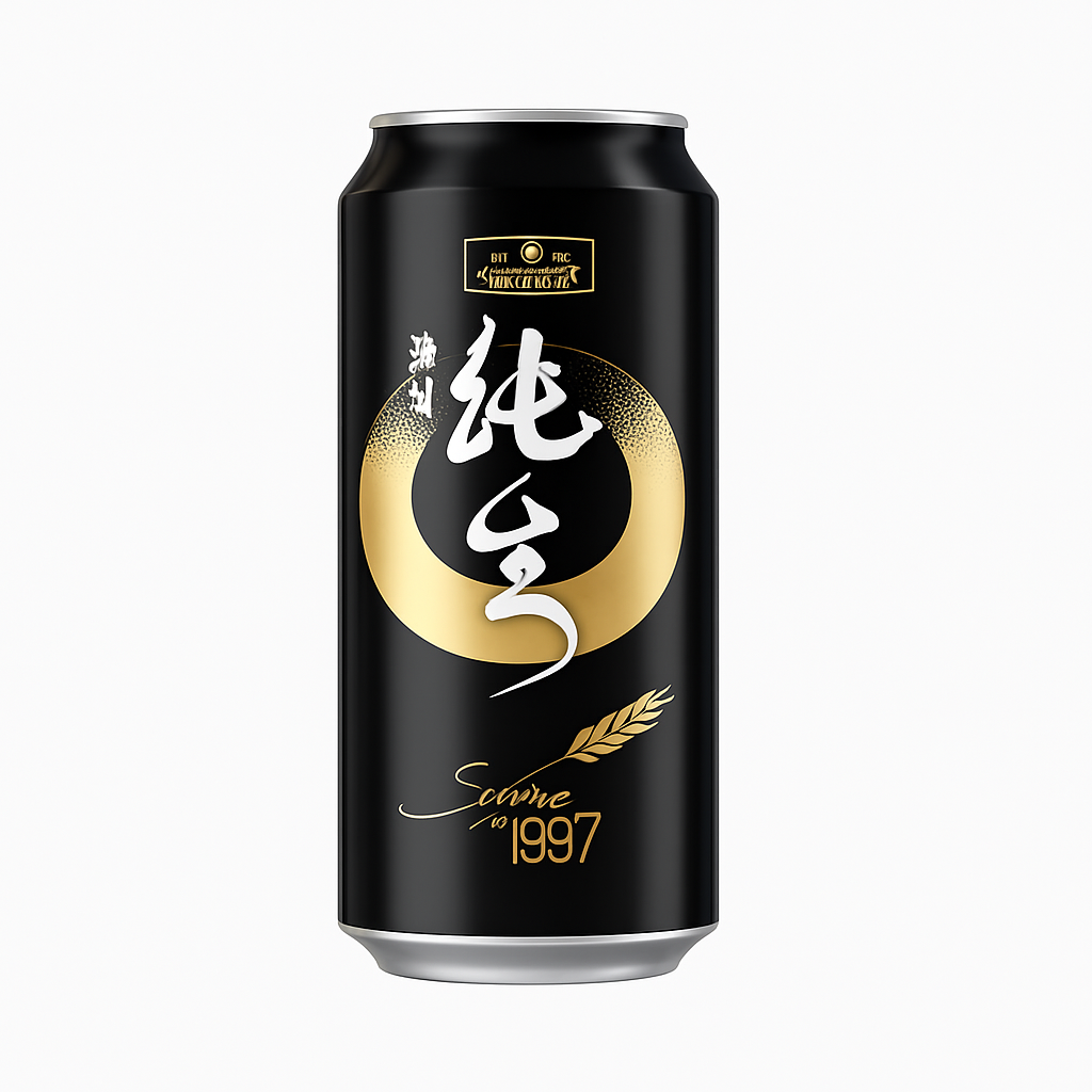 Mei Wei: Cerveja Zhujiang Draft Beer(珠江纯生)- Zhujiang 500ml - Embalagem em Fundo Branco