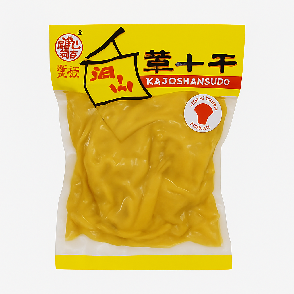 Mei Wei: Rabanete Seco Xiaoshan(萧山萝卜干)- Mimao 500g - Embalagem em Fundo Branco