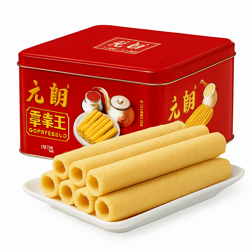 Mei Wei: Cookie Rolls Egg Roll(元朗蛋卷王)454g - Embalagem em Fundo Branco