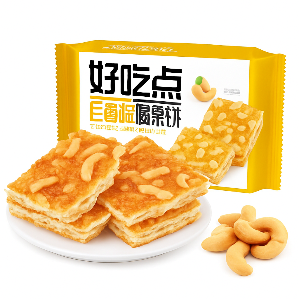 Mei Wei: Biscoito Crocante de Castanha de Caju(香脆腰果饼)- Dali Garden 108g - Embalagem em Fundo Branco
