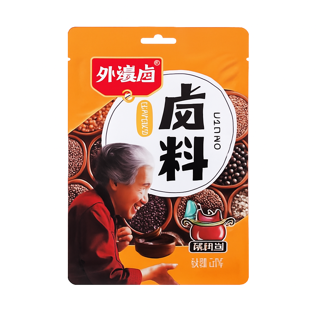 Mei Wei: Tempero para Carne Ensopada(外婆卤)- Wai Po 45g - Embalagem em Fundo Branco