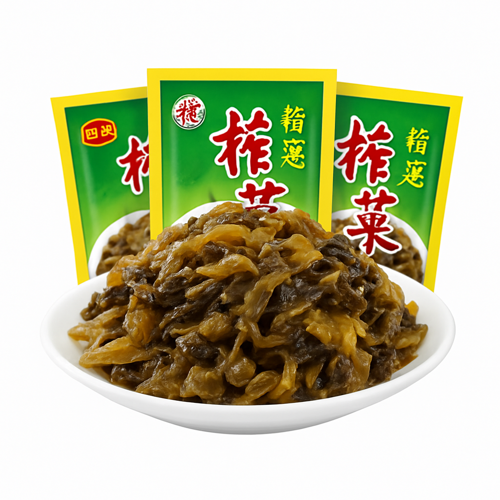Mei Wei: Conserva de Mostarda com Mel(蜂蜜芥菜)- Guosheng 70g - Embalagem em Fundo Branco
