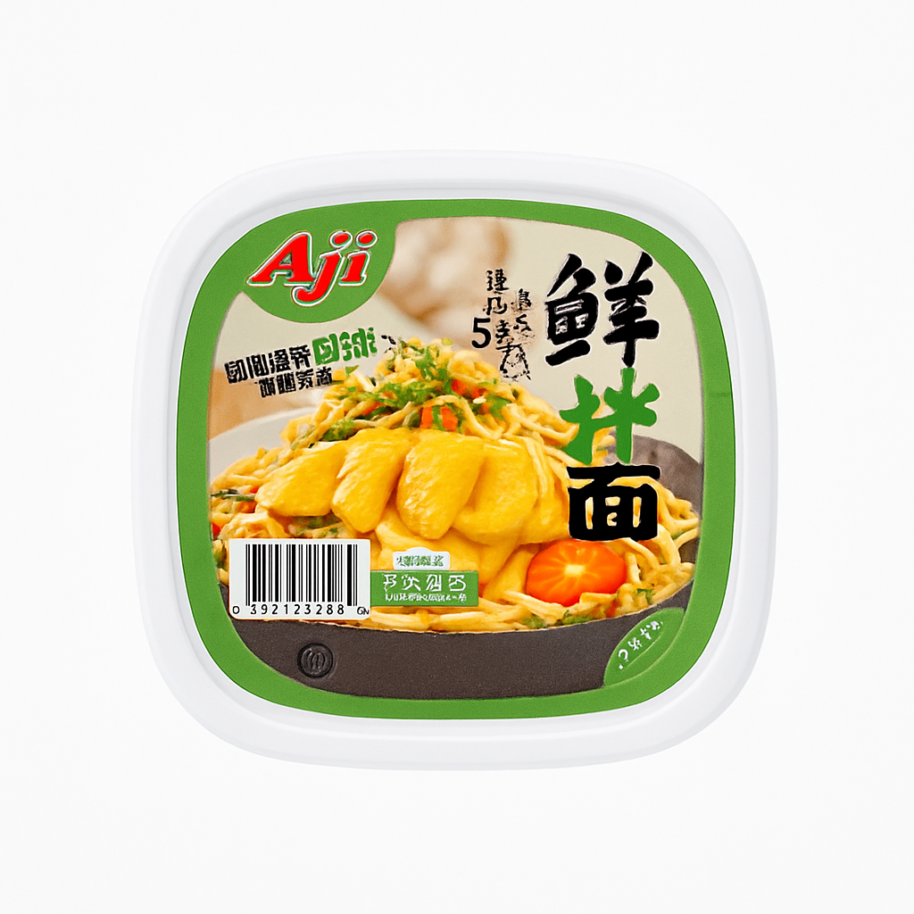 Mei Wei: Macarrão Instantâneo com Frango e Cebolinha(鲜拌面葱油鸡丝味)- Aji 255g - Embalagem em Fundo Branco