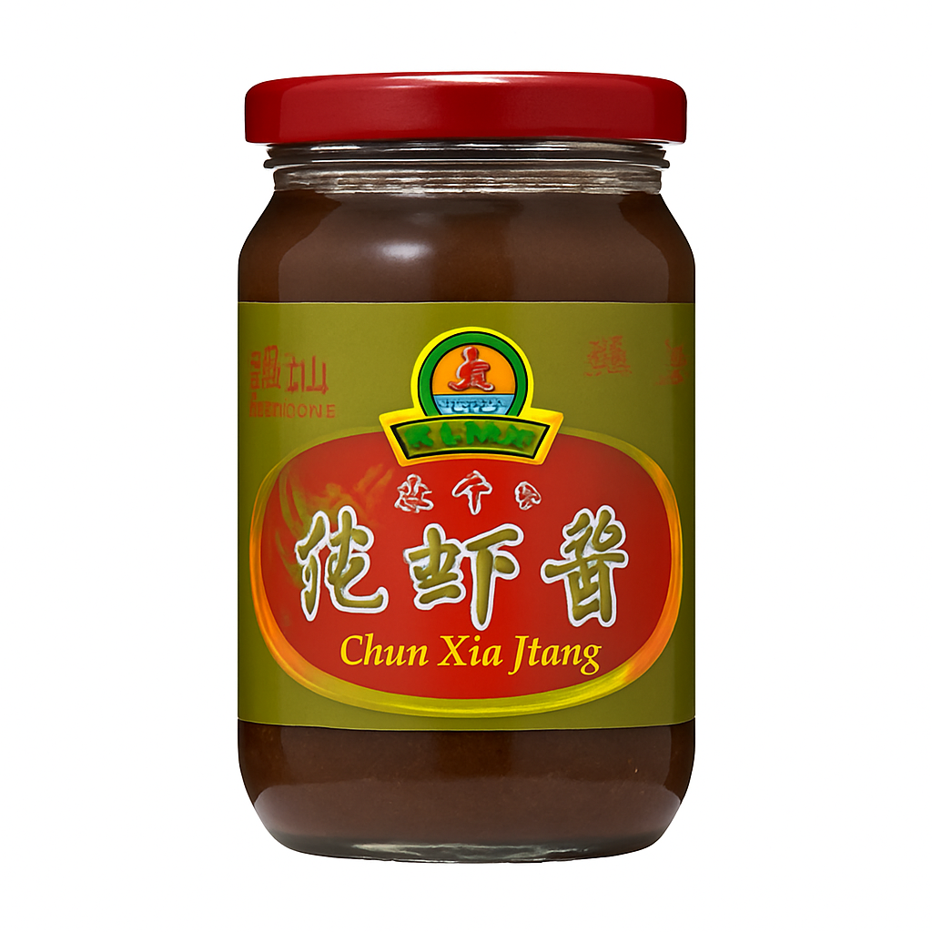 Mei Wei: Molho de Camarão Puro(纯虾酱)- Shi Quan 360g - Embalagem em Fundo Branco