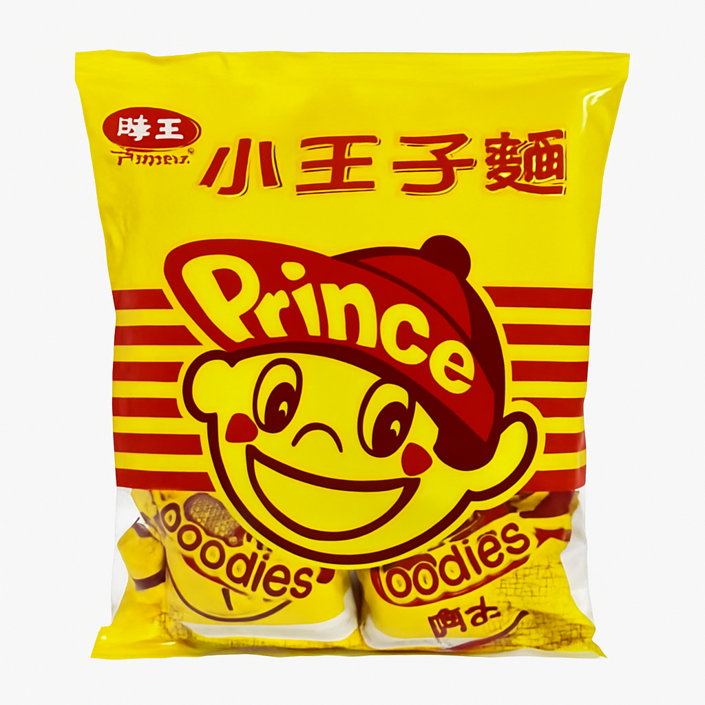 Mei Wei: Macarrão Instantâneo小王子面 - VE WONG 300g - Embalagem em Fundo Branco
