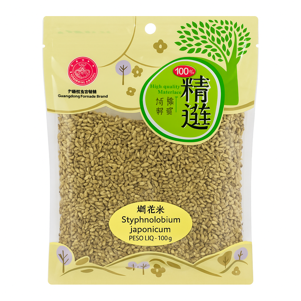 Mei Wei: Flores de Acácia(槐花米)- Guangdong Famous Brand 100g - Embalagem em Fundo Branco