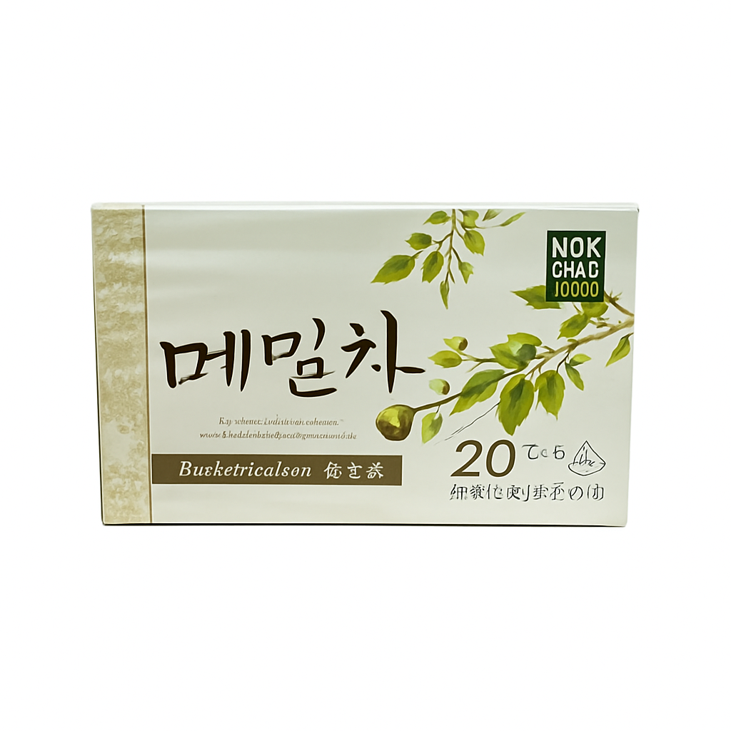 Mei Wei: Chá de Trigo Sarraceno Torrado(메밀차)- Nokchawon 30g - Embalagem em Fundo Branco