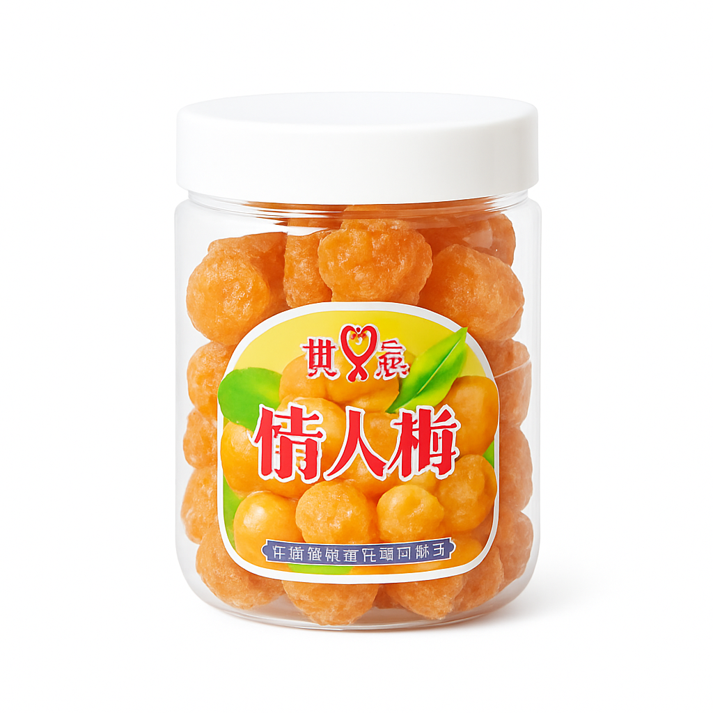 Mei Wei: Ameixa Doce情人梅(情人梅)- Txw 350g - Embalagem em Fundo Branco