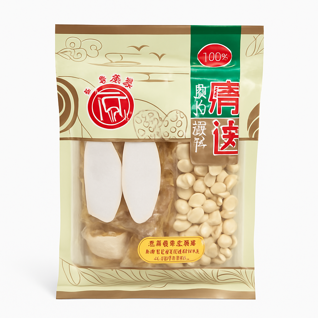 Mei Wei: Base para Sopa Mista(雪耳清心润肺汤)- 100g - Embalagem em Fundo Branco