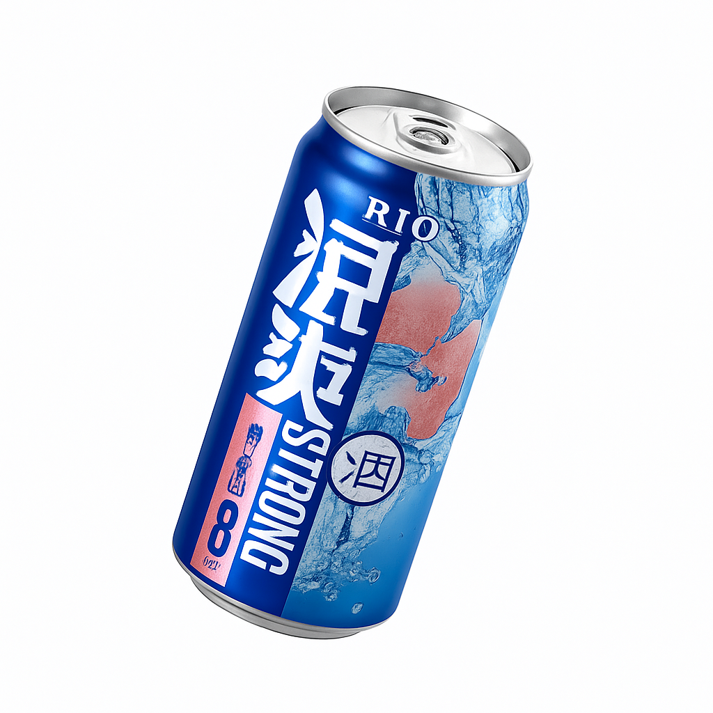 Mei Wei: Rio Strong Pêssego(强爽)- Rio 500ml - Embalagem em Fundo Branco