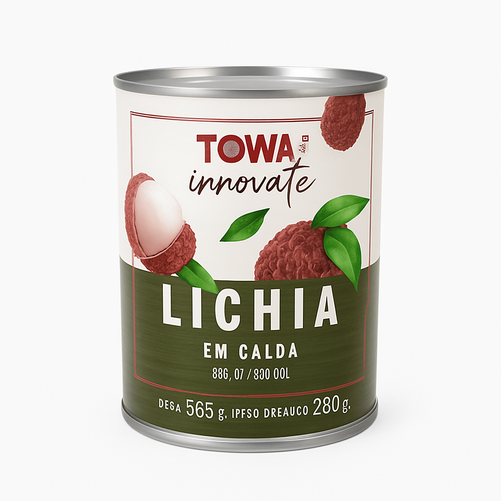 Mei Wei: Lichia em Calda(荔枝罐頭)- 565g - Embalagem em Fundo Branco
