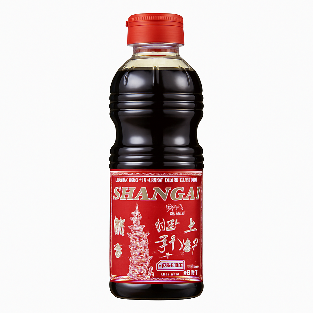 Mei Wei: Óleo de Gergelim Torrado(上海麻油)- Shangai 500ml - Embalagem em Fundo Branco