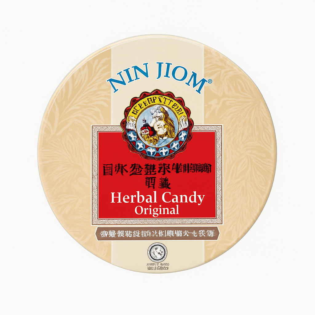 Mei Wei: Bala de Ervas Original(京都念慈庵枇杷糖)- Nin Jiom 60g - Embalagem em Fundo Branco