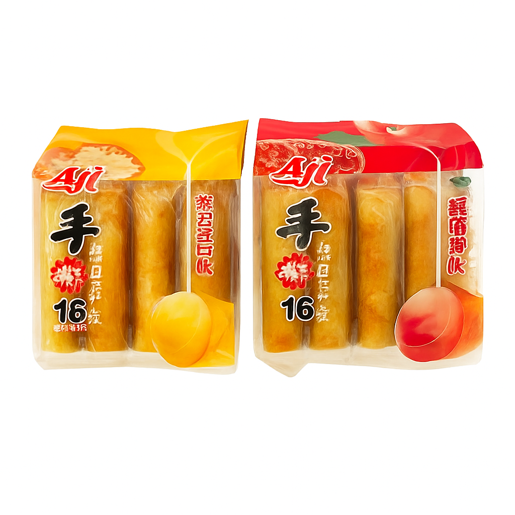 Mei Wei: Biscoito Folhado em Bastão Sabor Queijo(手づくりう)- Aji 248g - Embalagem em Fundo Branco