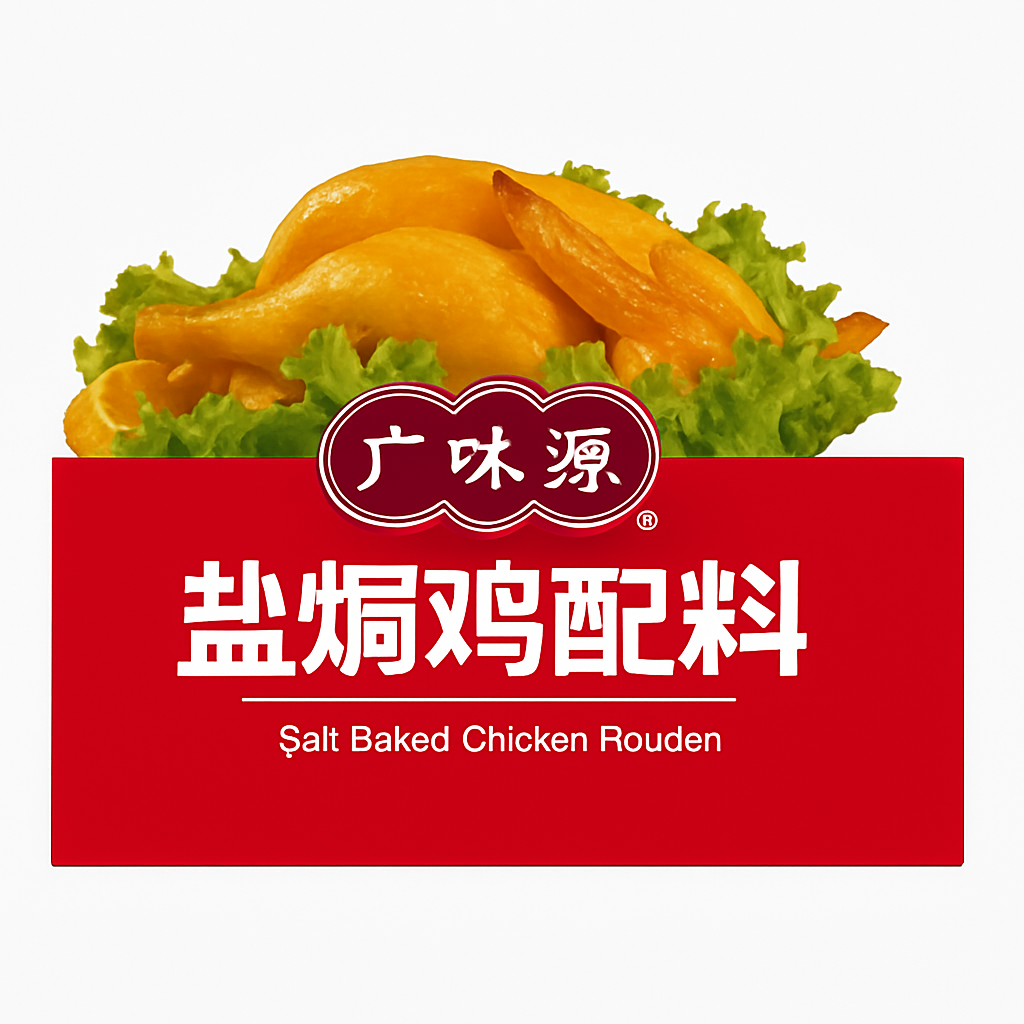 Mei Wei: Tempero para Frango Salgado(盐焗鸡料)- Guangweiyuan 250g - Embalagem em Fundo Branco