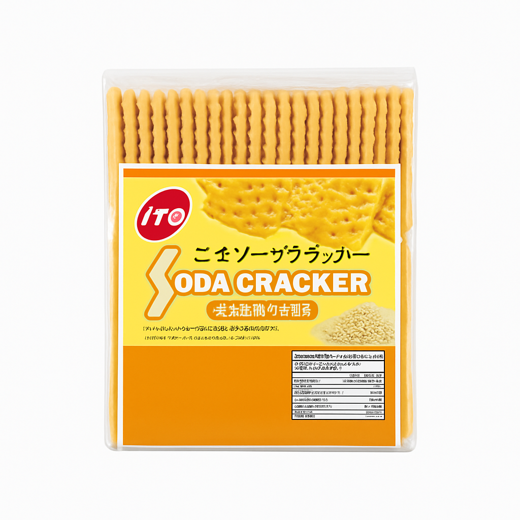 Soda Cracker Gergelim Preto ITO 480g - Biscoito Japonês Crocante