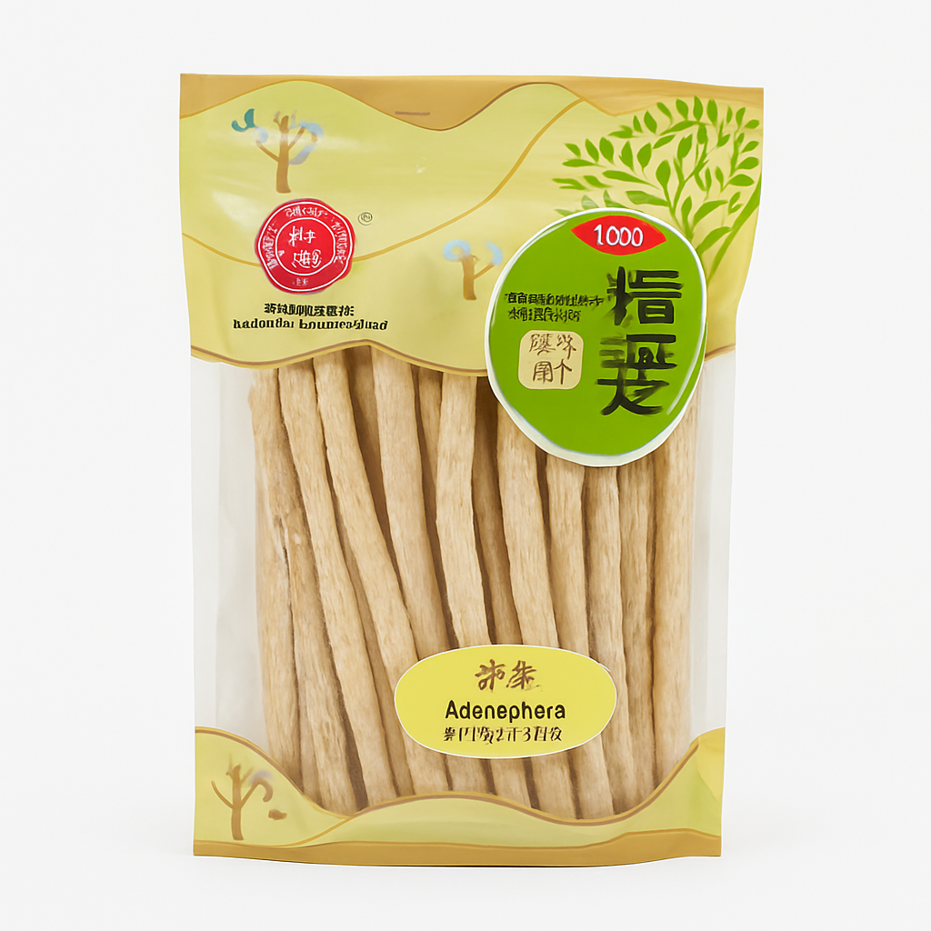 Mei Wei: Raiz de Adenophora(沙参)- Guangdong Famous Brand 150g - Embalagem em Fundo Branco