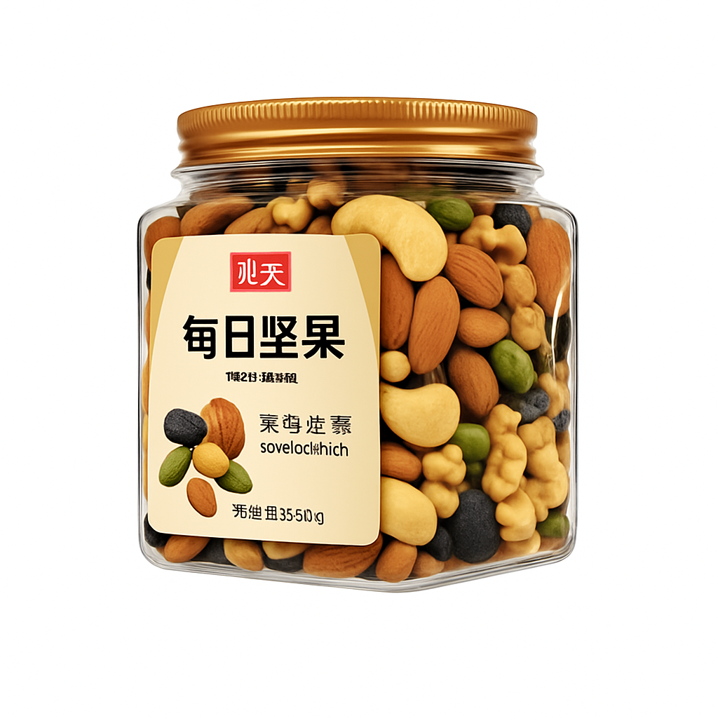 Mei Wei: Mix de Nuts e Frutas Secas Diário(每日坚果)- Lief 350g - Embalagem em Fundo Branco