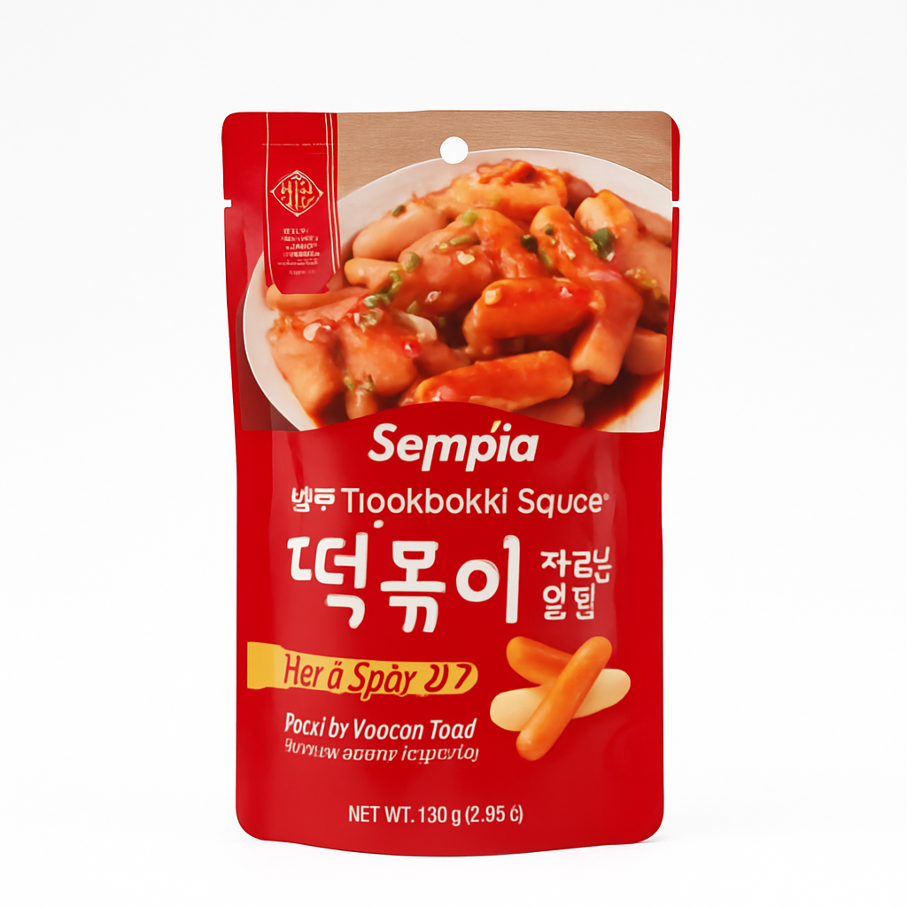 Mei Wei: Molho Tteokbokki Picante(떡볶이)- Sempio 150g - Embalagem em Fundo Branco