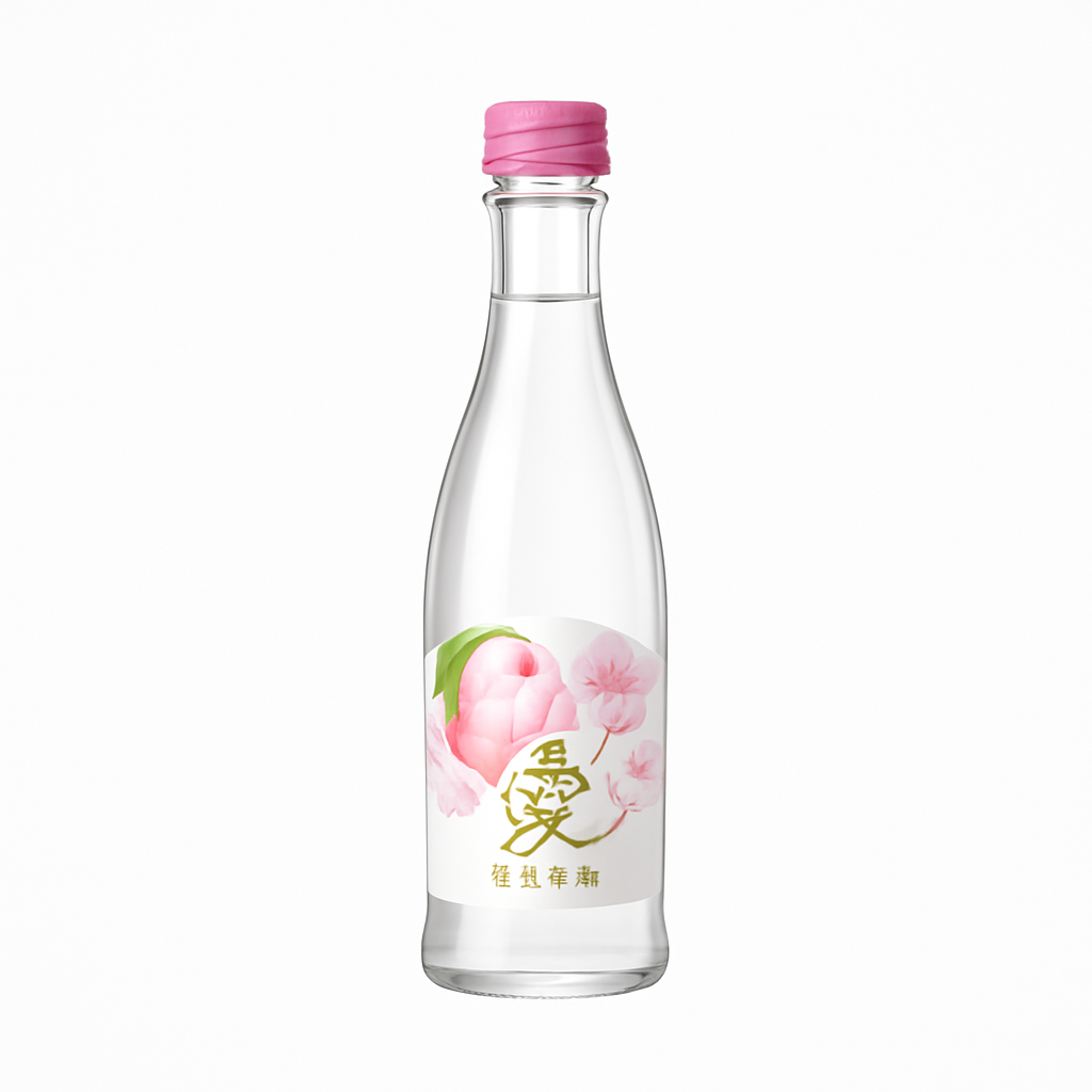 Mei Wei: Rio Qing Xiang Pêssego e Flor de Cerejeira(轻享白桃樱花)- Rio 300ml 12° - Embalagem em Fundo Branco